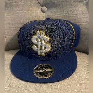 Blue Cap with Dollar Sign Design fitted Cap size 7.5